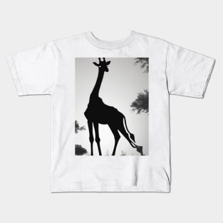 Girrafe Shadow Silhouette Anime Style Collection No. 149 Kids T-Shirt